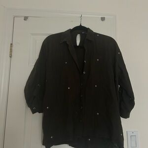 Zara Dark Green Shirt with Stars